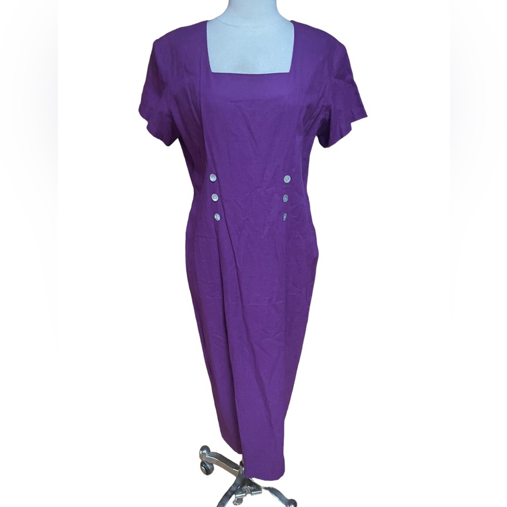 NWT‎ 1980s Betsy’s Things Linen Blend Career Dress